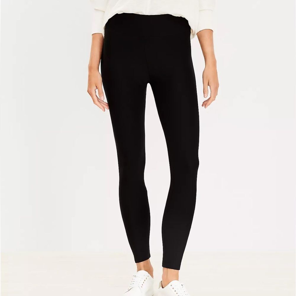 Loft Outlet Womens Black High Waisted Ponte Knit Leggings‎ Size XS Pants